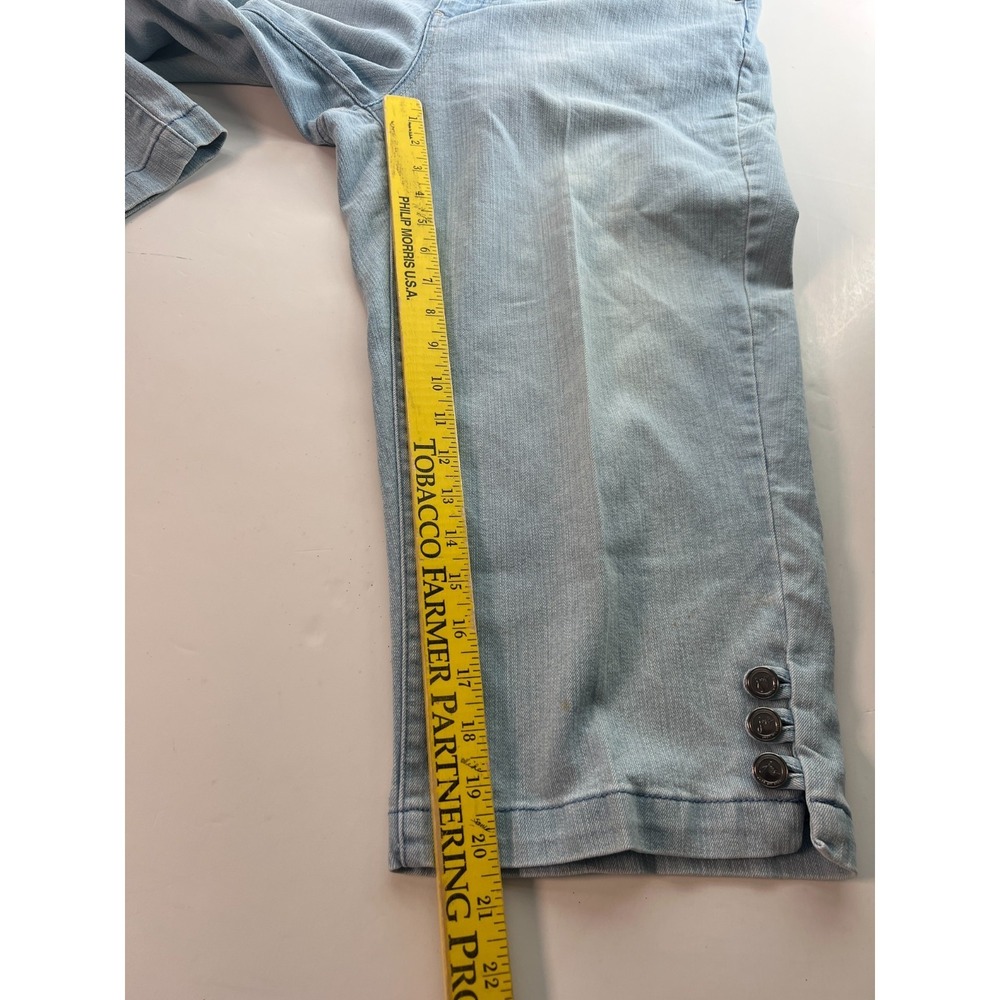 GV Women's Capri Jeans Sz 18 Stretch 18W Blue Button Hem Dream Wash W38 L20.5 - Picture 4 of 13